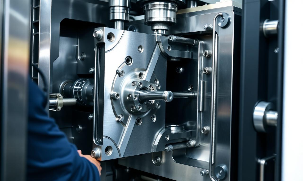Montaje de molde de inyección en máquina
